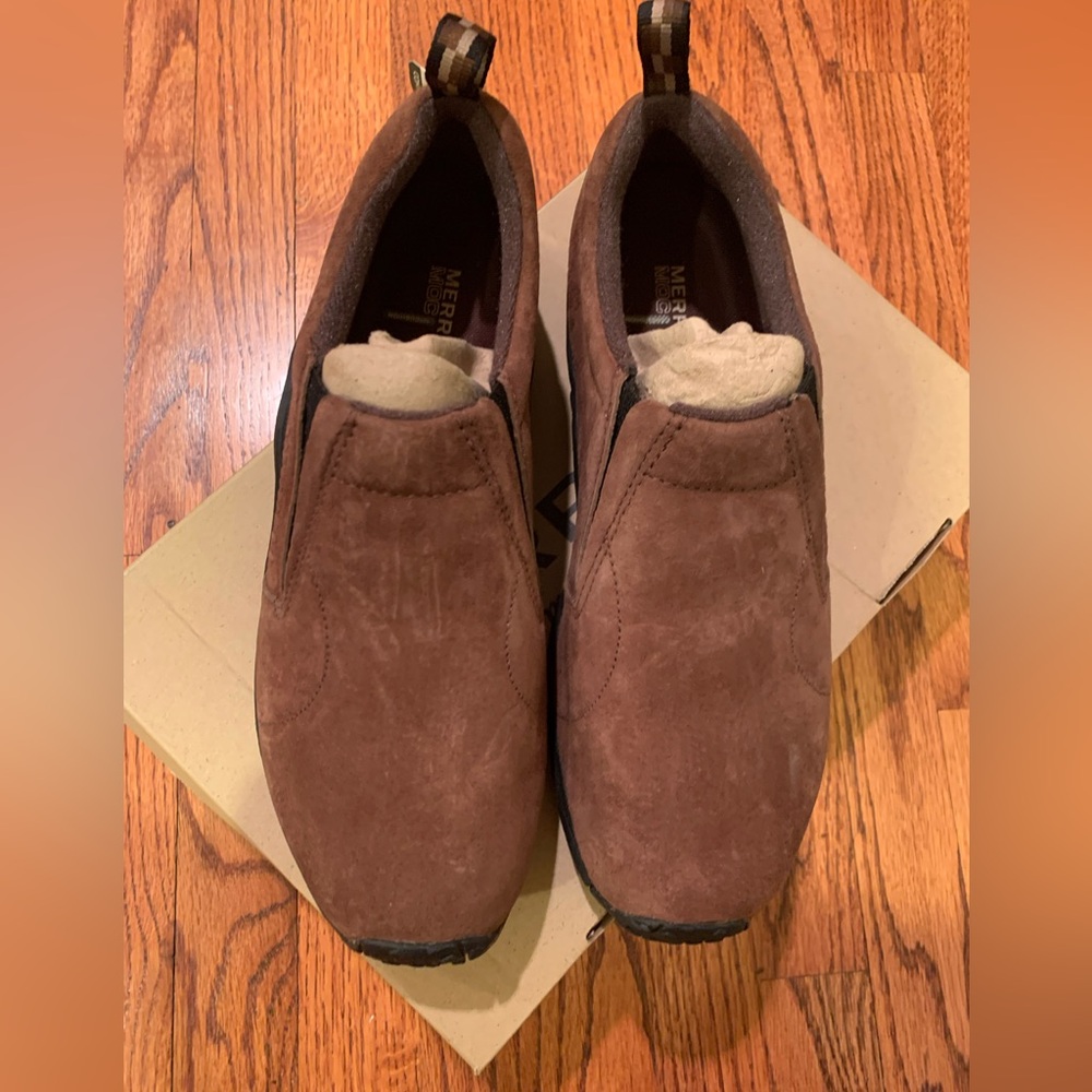 NWT Merrell Men's Brown Dark Earth Suede Jungle Moc in Box, Size 9.5